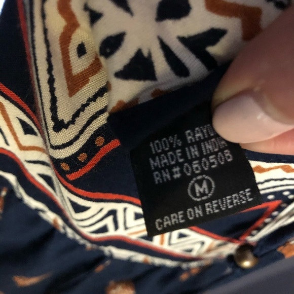 🎄 Angie romper boho  style navy geometric SZ M - Picture 9 of 9